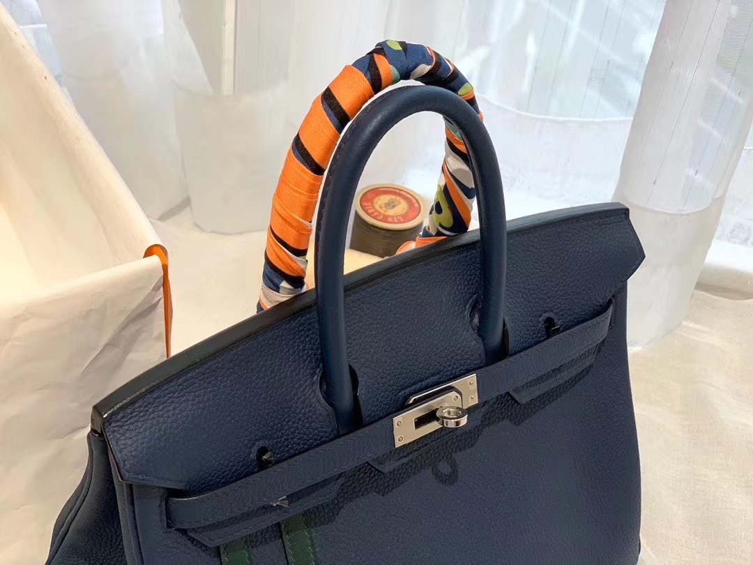  HERMES 竖条 birkin 25 宝石蓝