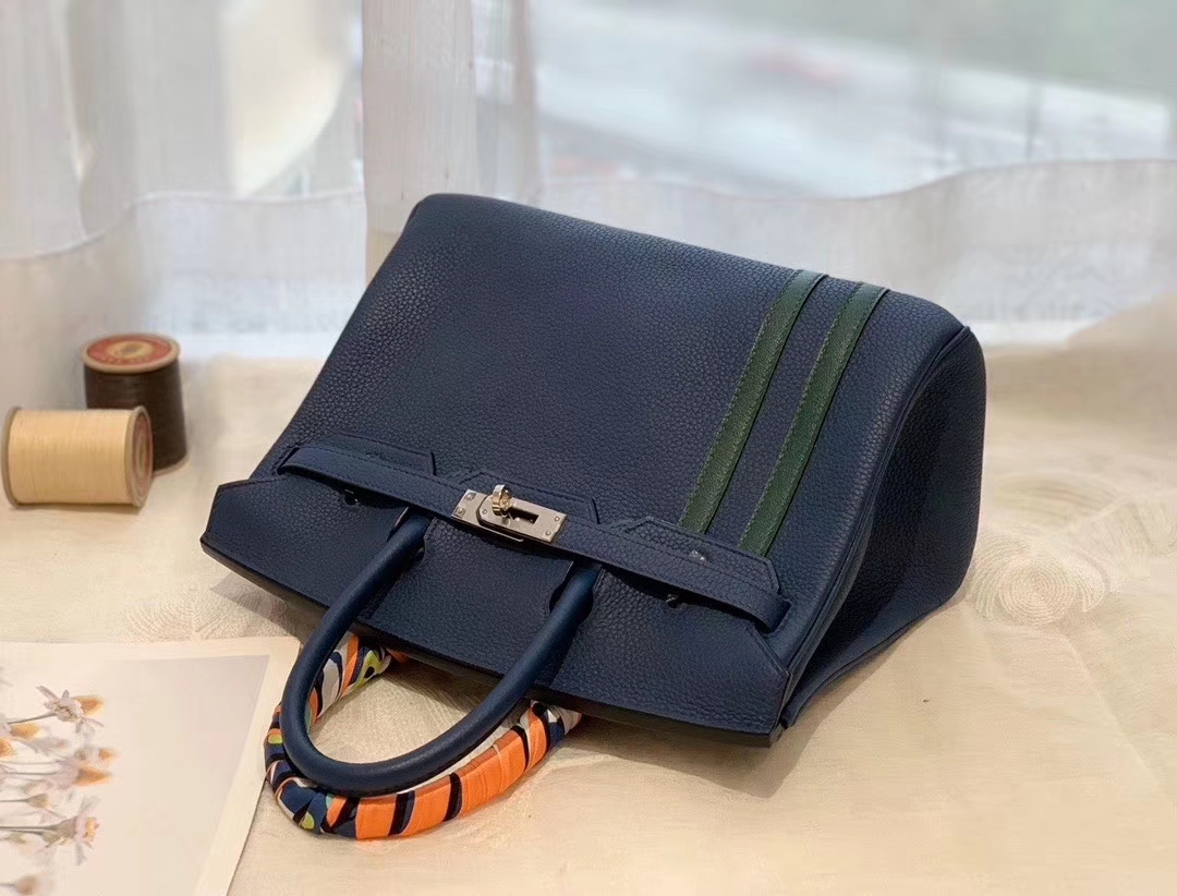  HERMES 竖条 birkin 25 宝石蓝