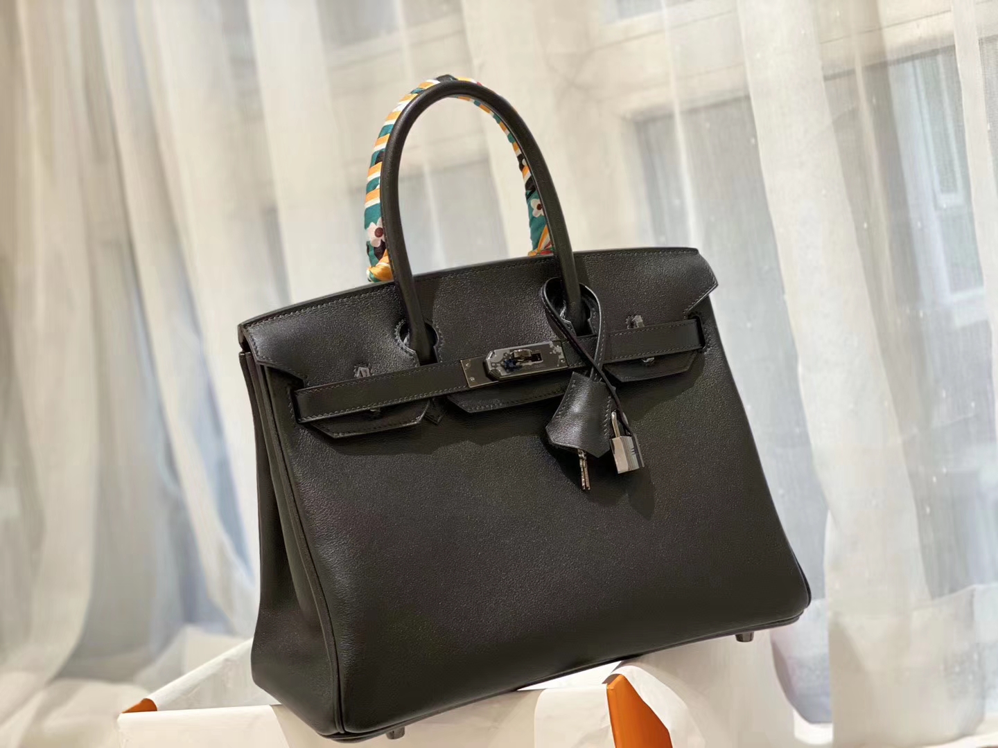 爱马仕 birkin 30 so black 黑色枪扣 搭配黑扣 帅哥美女都能拎的包