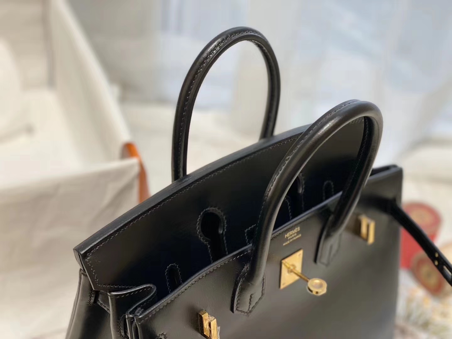 爱马仕 birkin 25 box 黑色 金扣 又Ａ又萌 你爱上了吗