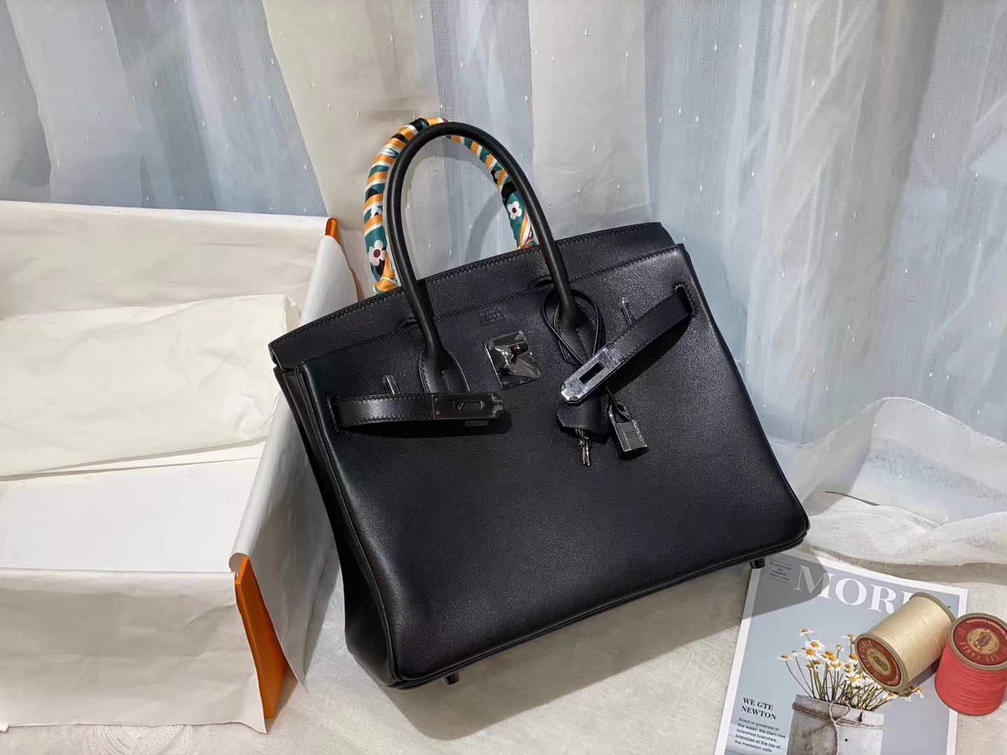 爱马仕 birkin 30 so black 黑色枪扣 搭配黑扣 帅哥美女都能拎的包