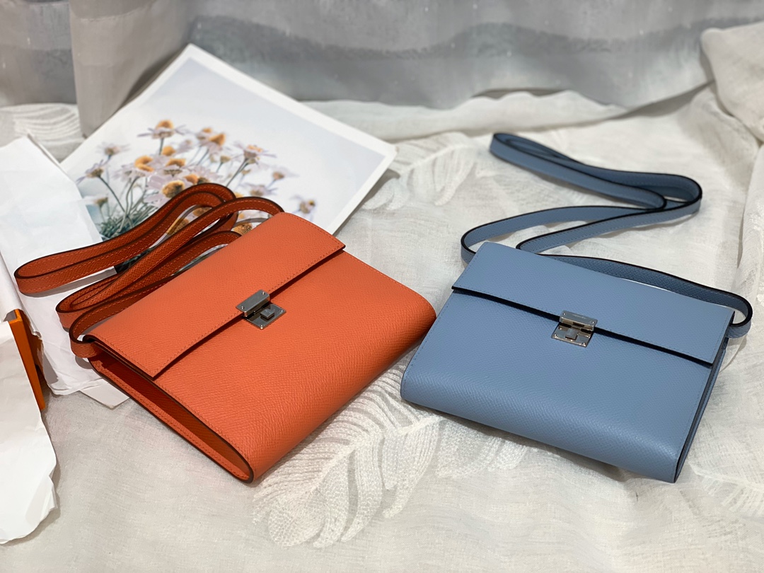 HERMES 单肩包 Clic 16epsom 皮 L5 龙虾粉