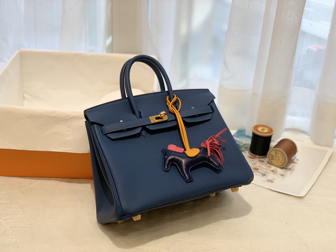 爱马仕Hermes中国官网 新到现货 25birkin togo皮 S4 深邃蓝 金银扣