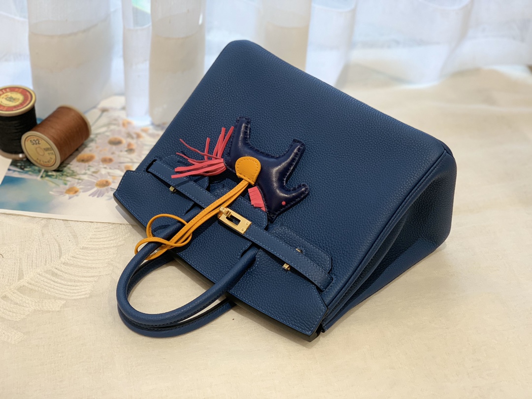 爱马仕Hermes中国官网 新到现货 25birkin togo皮 S4 深邃蓝 金银扣
