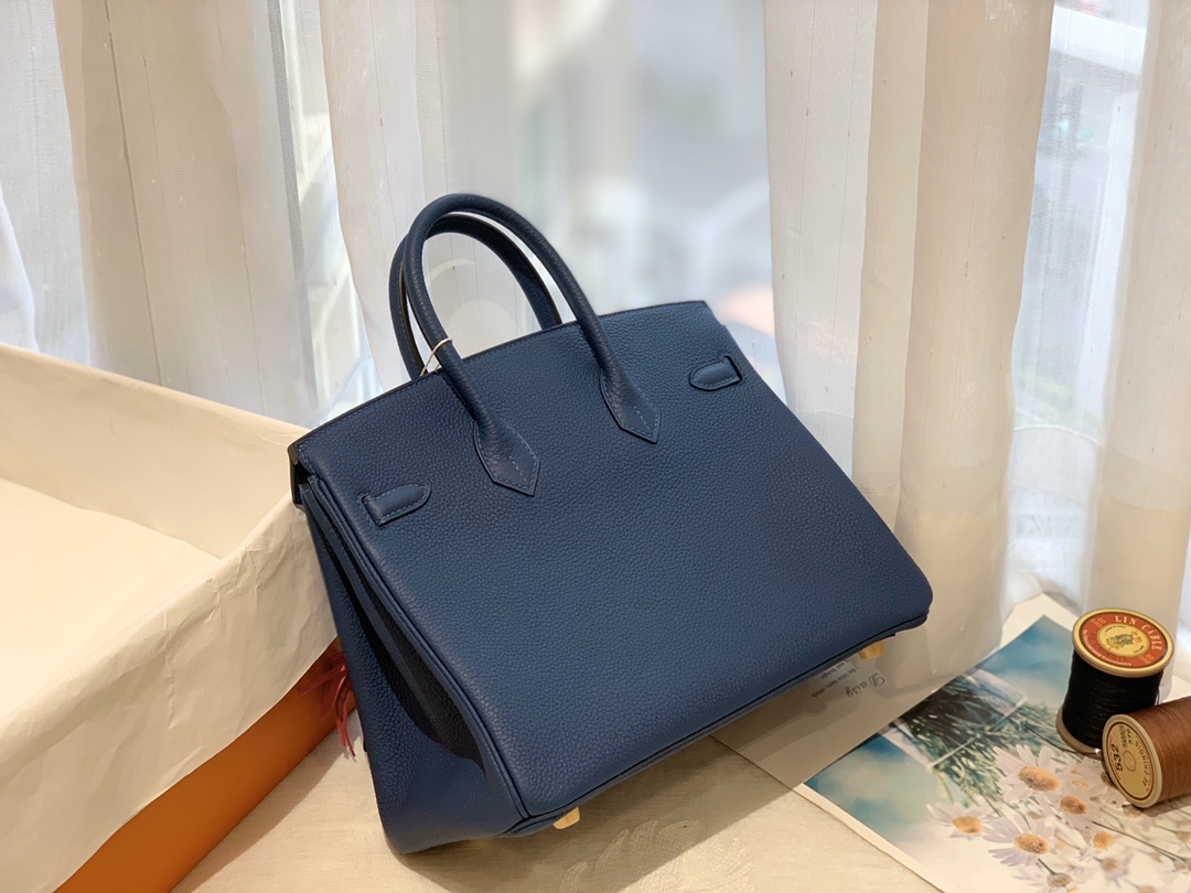爱马仕Hermes中国官网 新到现货 25birkin togo皮 S4 深邃蓝 金银扣