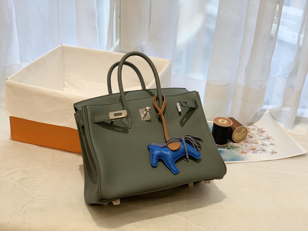 爱马仕Hermes中国官网 新到现货 25birkin togo皮 63 杏绿 金银扣