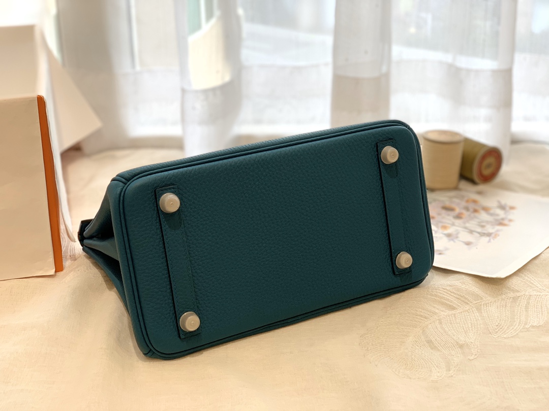爱马仕中国官网 25birkin togo皮质 西亚蓝 金扣 正品做法