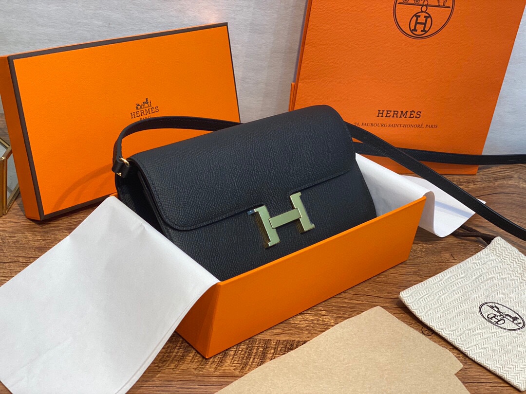 HERMES 爱马仕香港官网 Constance togo 配专柜同款包装 一切给你zp即视感～ epsom皮 黑色 金扣