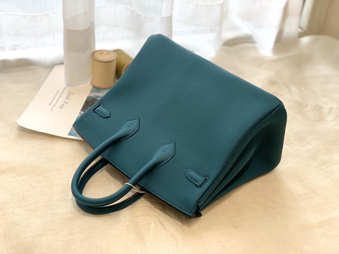 爱马仕中国官网 25birkin togo皮质 西亚蓝 金扣 正品做法