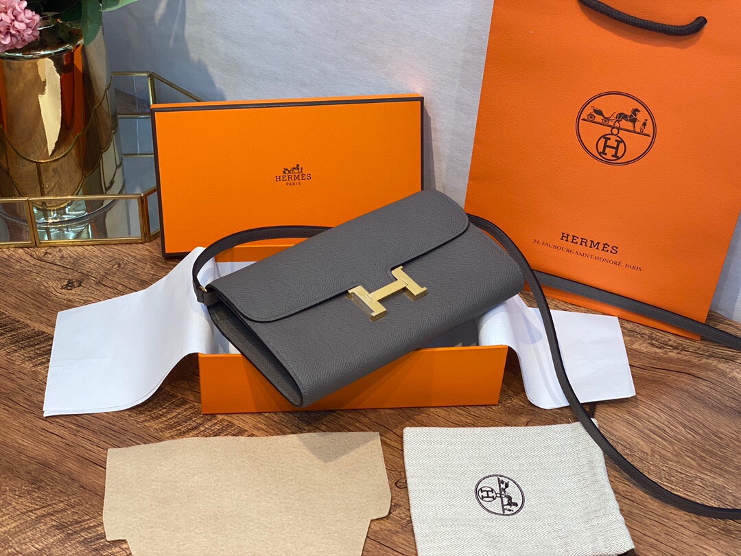 HERMES 爱马仕香港官网 Constance to go 细节图来咯[哇] 配专柜同款包装 一切给你zp即视感～ epsom皮 8F 铁灰 金扣
