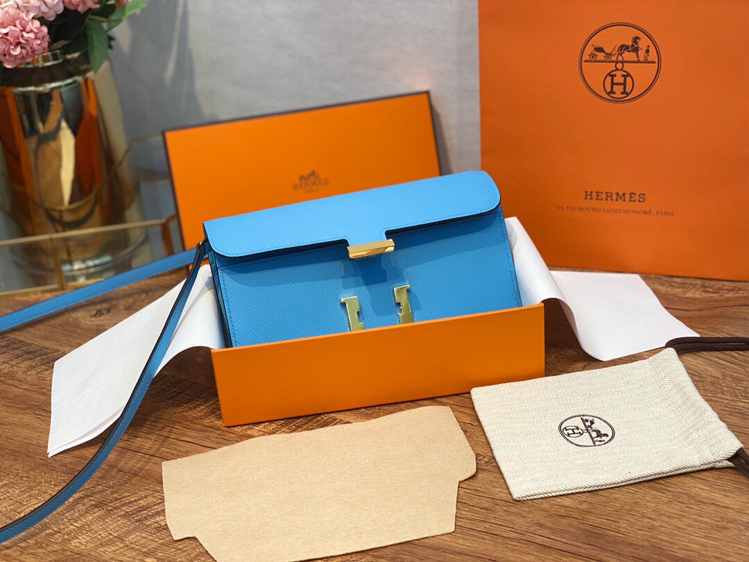 HERMES 爱马仕香港官网 Constance togo 配专柜同款包装 一切给你zp即视感 epsom皮 北方蓝 金扣