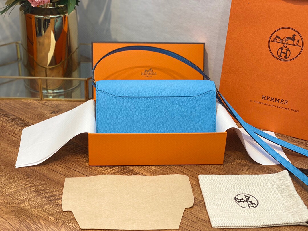 HERMES 爱马仕香港官网 Constance togo 配专柜同款包装 一切给你zp即视感 epsom皮 北方蓝 金扣