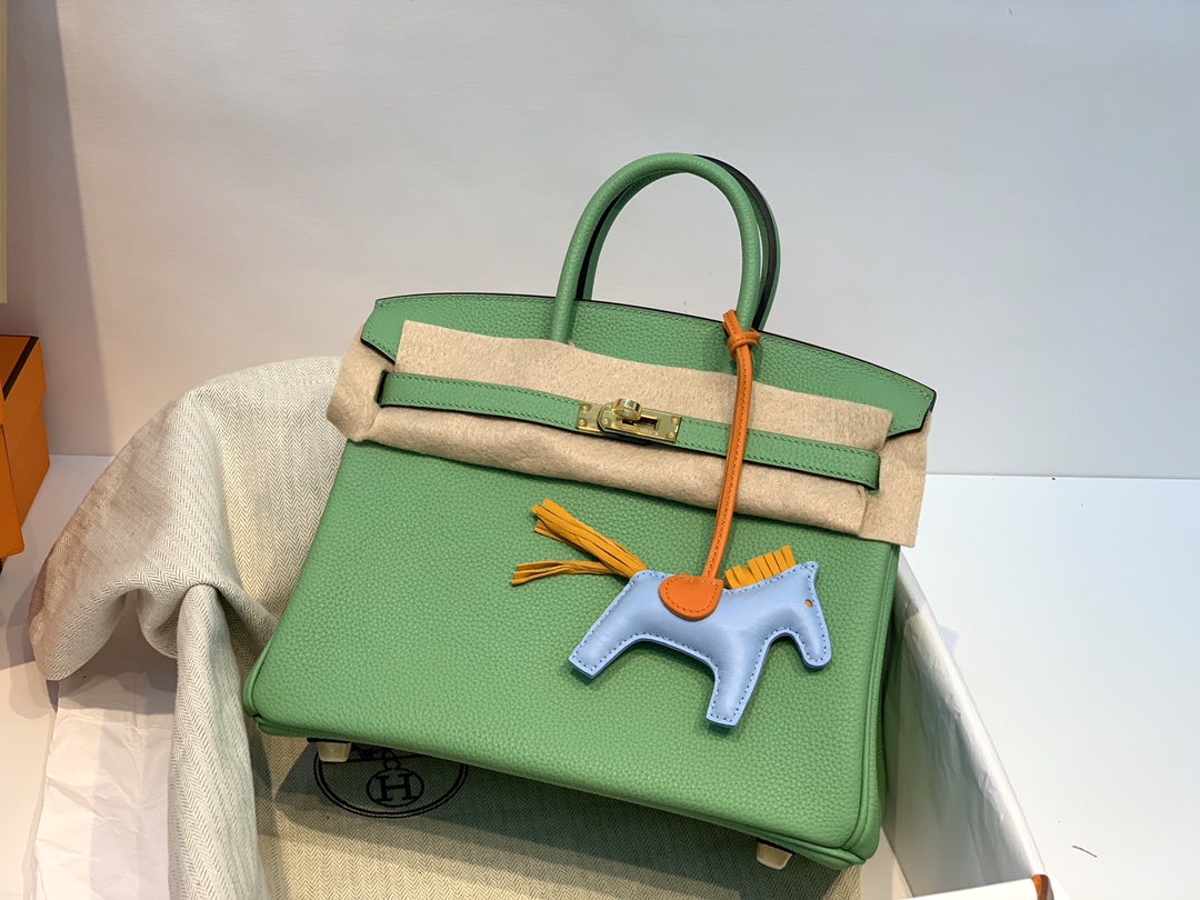 爱马仕包包官网 birkin 25cm togo进口原厂皮 i3 牛油果绿 金扣