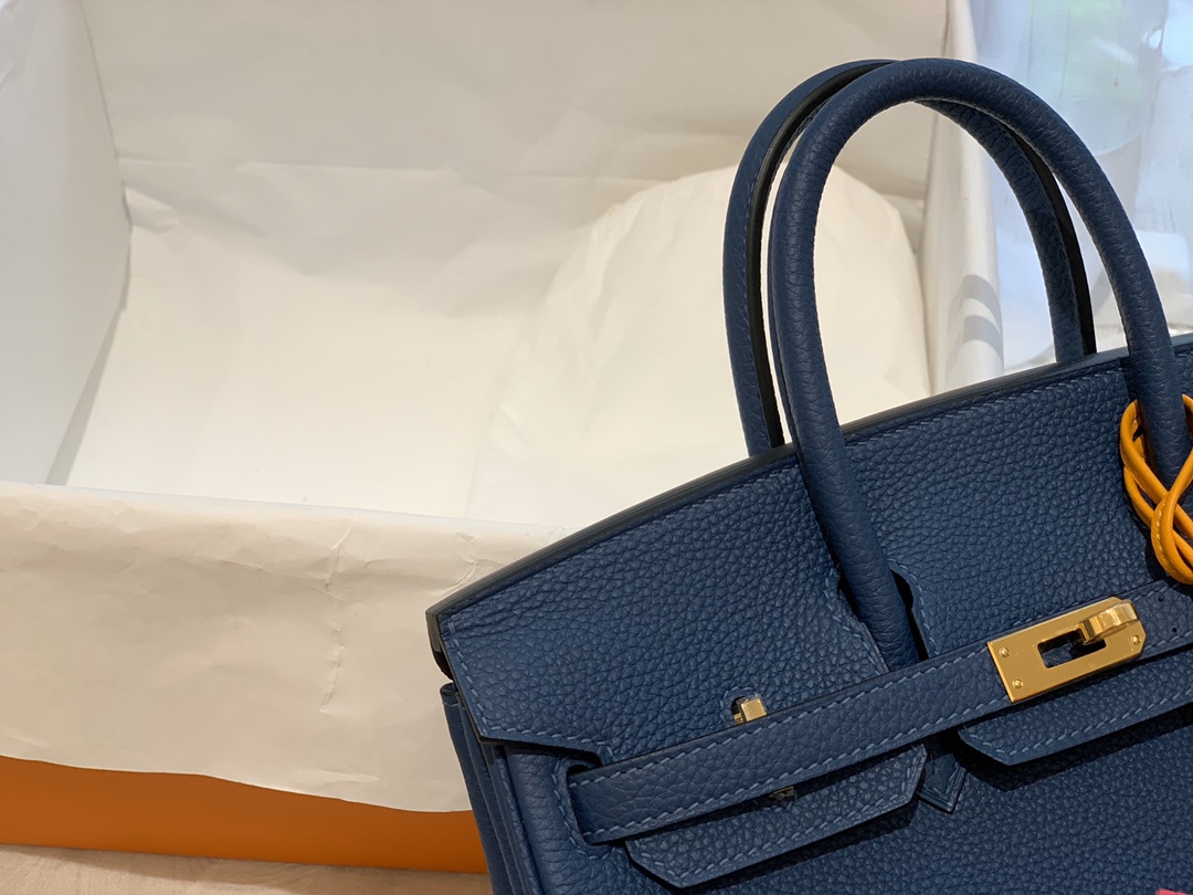 爱马仕Hermes中国官网 新到现货 25birkin togo皮 S4 深邃蓝 金银扣
