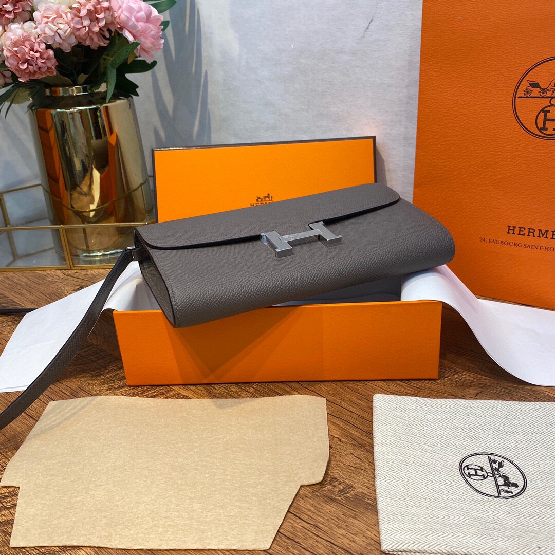 HERMES 爱马仕香港官网 Constance togo 配专柜同款包装 一切给你zp即视感 epsom皮 沥青灰 金扣
