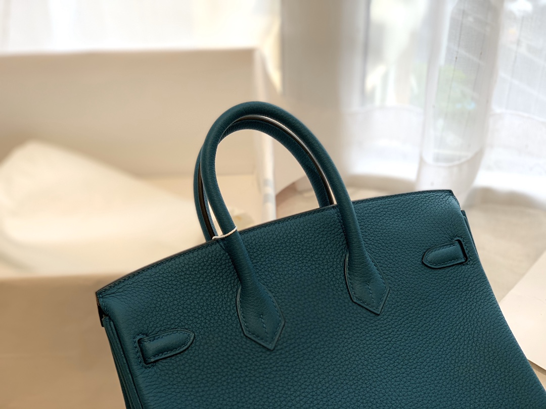 爱马仕中国官网 25birkin togo皮质 西亚蓝 金扣 正品做法